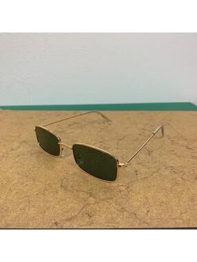 Y2K Vintage Gold Slim Unique Sunglasses Unisex